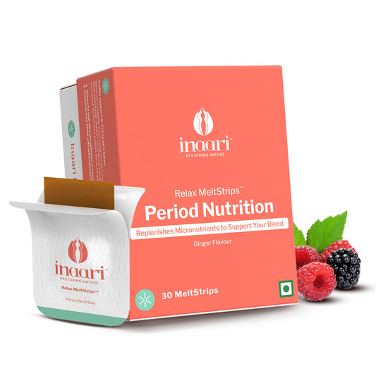 Inaari Relax Period Nutrition MeltStrips Provides Nutrients Required During the Period (30 MeltStrips)